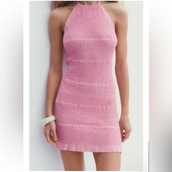 Pink Sleeveless Knit Dress! Fits s and m! Nwt - Picture 2 of 4